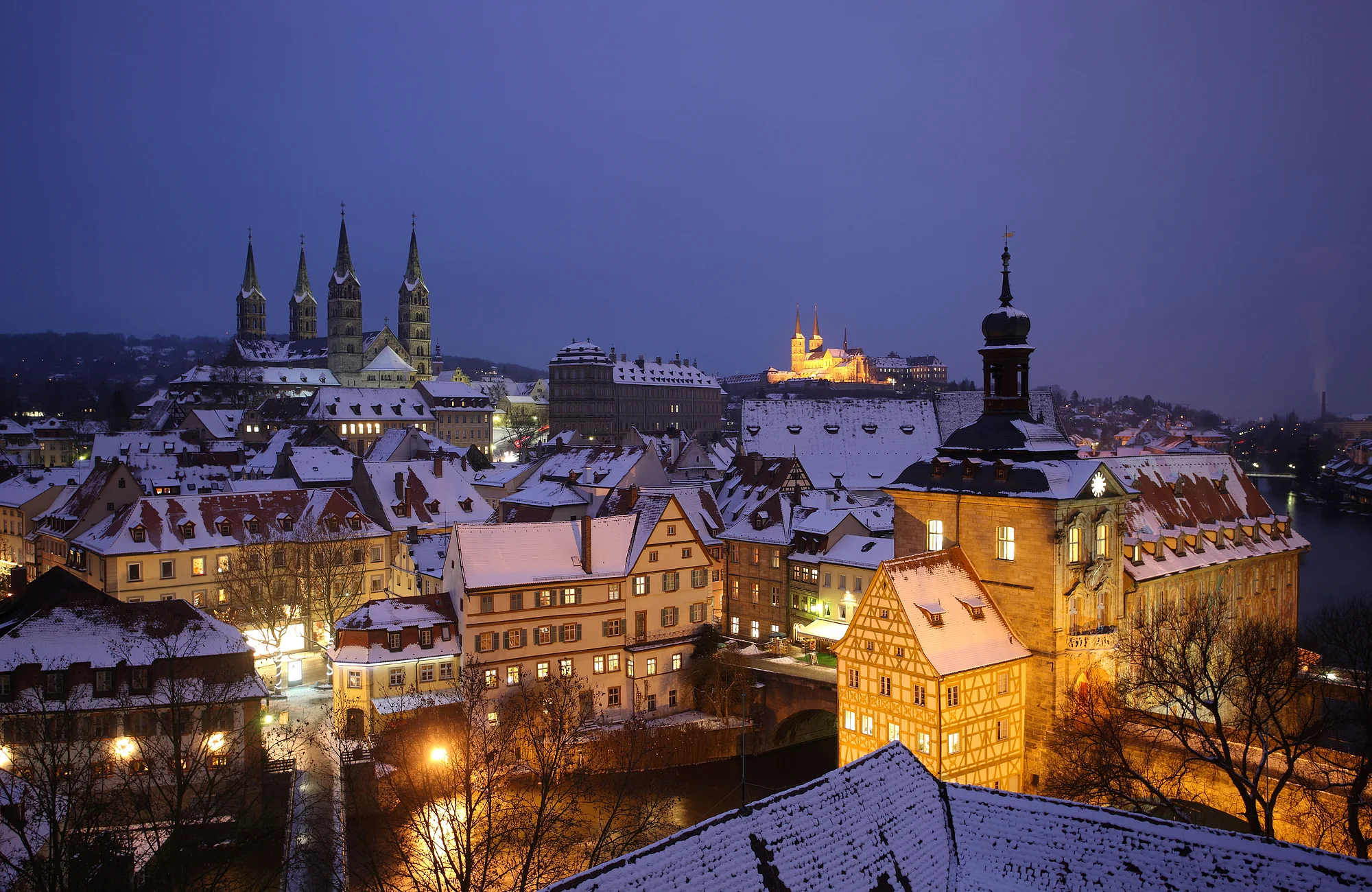 Blick aufs winterliche Bamberg