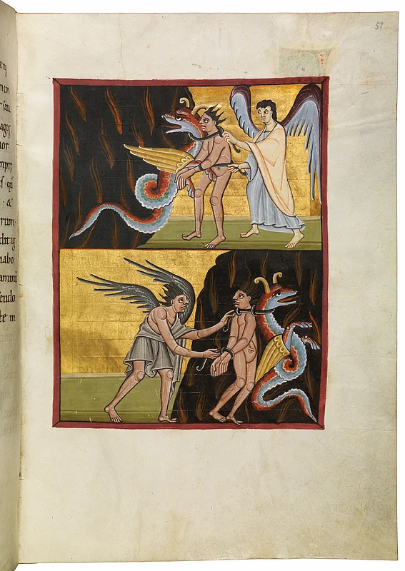 Apokalypse und Evangelistar ('Bamberger Apokalypse') - Staatsbibliothek Bamberg Msc.Bibl.140, Reichenau, ca. 1010. Foto: Staatsbibliothek Bamberg / Gerald Raab Apokalypse und Evangelistar ('Bamberger Apokalypse') - Staatsbibliothek Bamberg Msc.Bibl.140, Reichenau, ca. 1010. Foto: Staatsbibliothek Bamberg / Gerald Raab