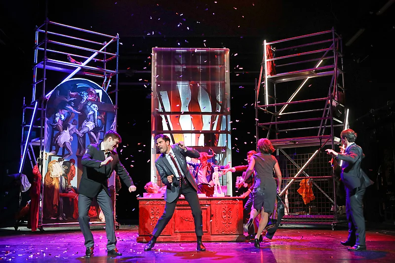 Reich des Todes Bild einer Aufführung des Stückes "Reich des Todes" im E.T.A. Hoffmann Theater in Bamberg.