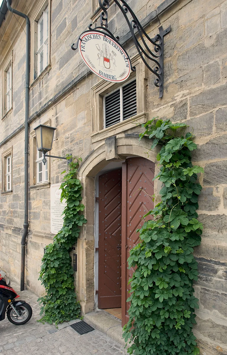 Eingang des Fränkischen Brauereimuseums in der Bierstadt Bamberg